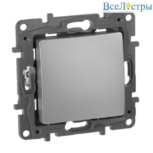 Выключатель одноклавишный Legrand Etika 10A 250V алюминий 672401