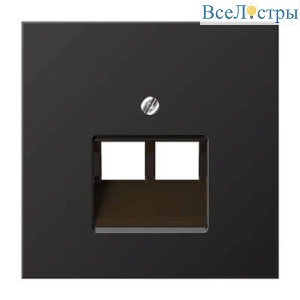 Крышка для сдвоенной телефонной и компютерной розетки UAE Jung LS 990 AL2969-2UAD