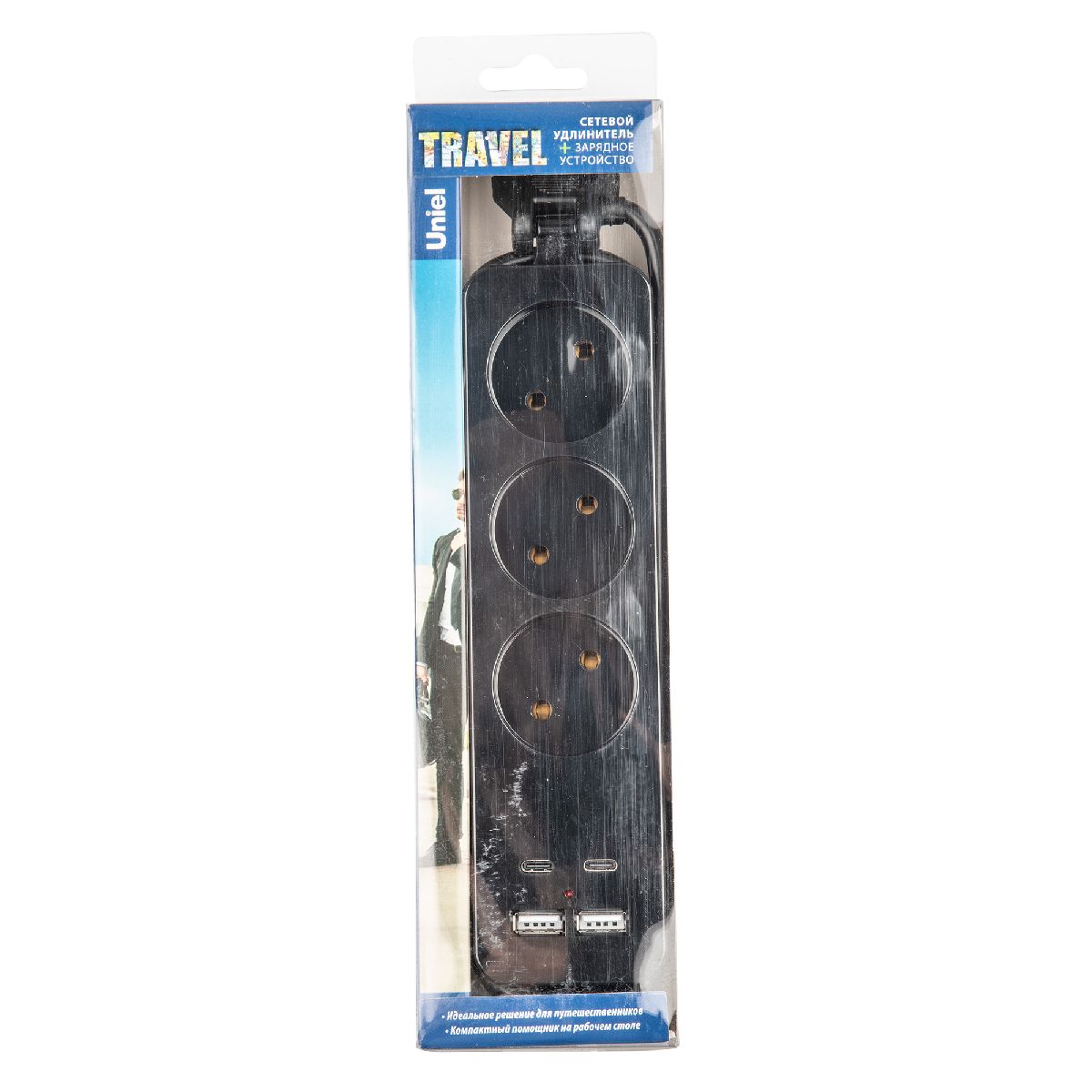 удлинитель uniel s-ct3-1,8uc black ul-00011139