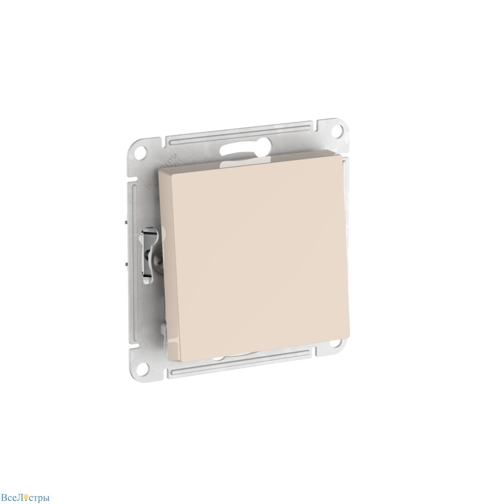 выключатель 1-клавишный, сх.1, 10ах, мех., быстрозажим. клем. systeme electric atlasdesign бежевый atn000211s