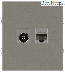 Розетка Эра Arktik 16-3110-07 комбинированная RJ45+TV титан Б0070500