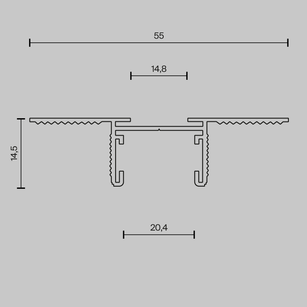 шинопровод встраиваемый maytoni busbar trunkings basity trx172-121b