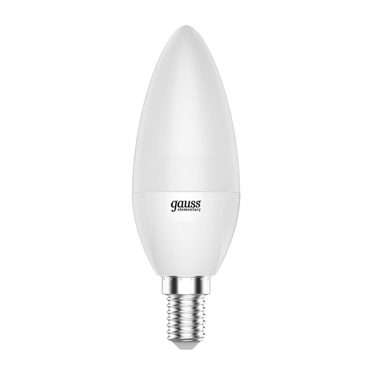 лампа светодиодная gauss e14 6w 3000k матовая 33116