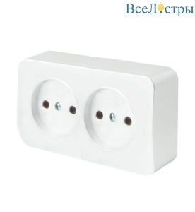 Розетка двойная 2P Stekker София белый MST10-12-01 49303