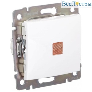 Переключатель одноклавишный на 2 направления Legrand Valena 10A 250V с подсветкой белый 774425