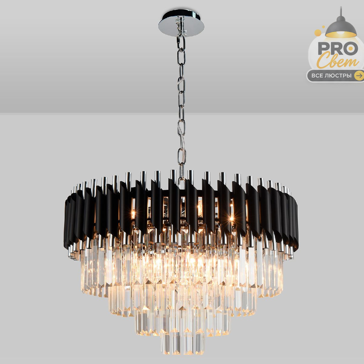 подвесная люстра natali kovaltseva darian 76017/10c chrome black