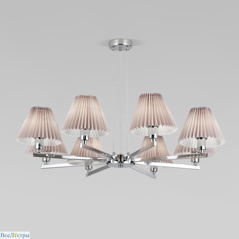 подвесная люстра eurosvet peony 60136/8 хром/серый