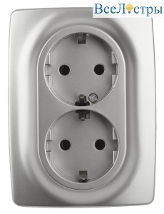 Розетка 2x2P+E Schuko со шторками Эра 12-2108-03 Б0036444