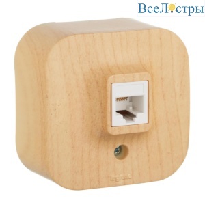 Розетка телефонная RJ11 Legrand Quteo дерево 782274