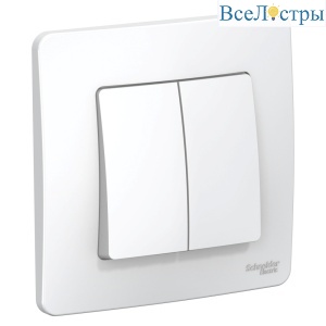 Выключатель 2-клавишный 10А Systeme Electric Blanca внутр BLNVS010501