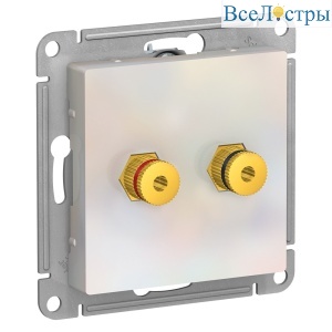 Аудиорозетка двухместная Systeme Electric AtlasDesign Жемчуг ATN000487