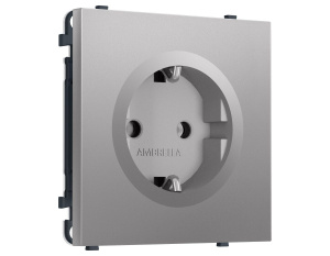Комплект механизма электрической розетки SIGMA Сталь матовый 50Hz 2P+E с/з 16A-250V QUANT PRO Ambrella Volt MS506010 (SP5060, PR141)