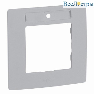 Рамка 1-постовая Legrand Etika с держателем для маркировки алюминий 672556