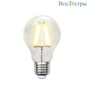 Лампа светодиодная (UL-00000198) Uniel E27 8W прозрачная LED-A60-8W/WW/E27/CL PLS02WH
