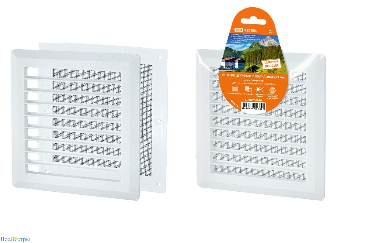 решетка разъемная с москитной сеткой tdm electric sq1807-0020