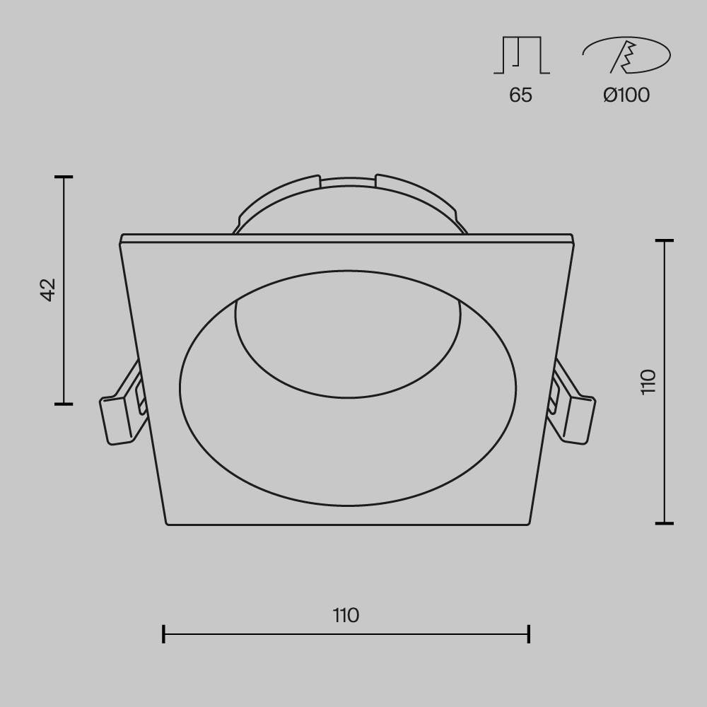 встраиваемый светильник maytoni technical share dl126-gx53-sq-b