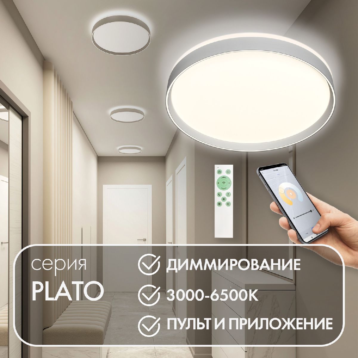 потолочный светильник denkirs plato dk6511-wh/1