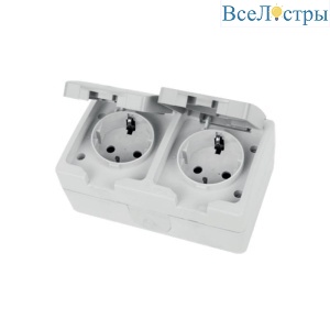 Розетка 2-местная с крышкой Stekker Велена PST16-22-54 49730
