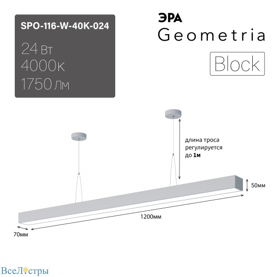 подвесной светильник эра geometria spo-116-w-40k-024 б0058866