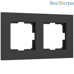 Рамка на 2 поста Werkel Slab черный матовый W0022908 4690389193378 a062800