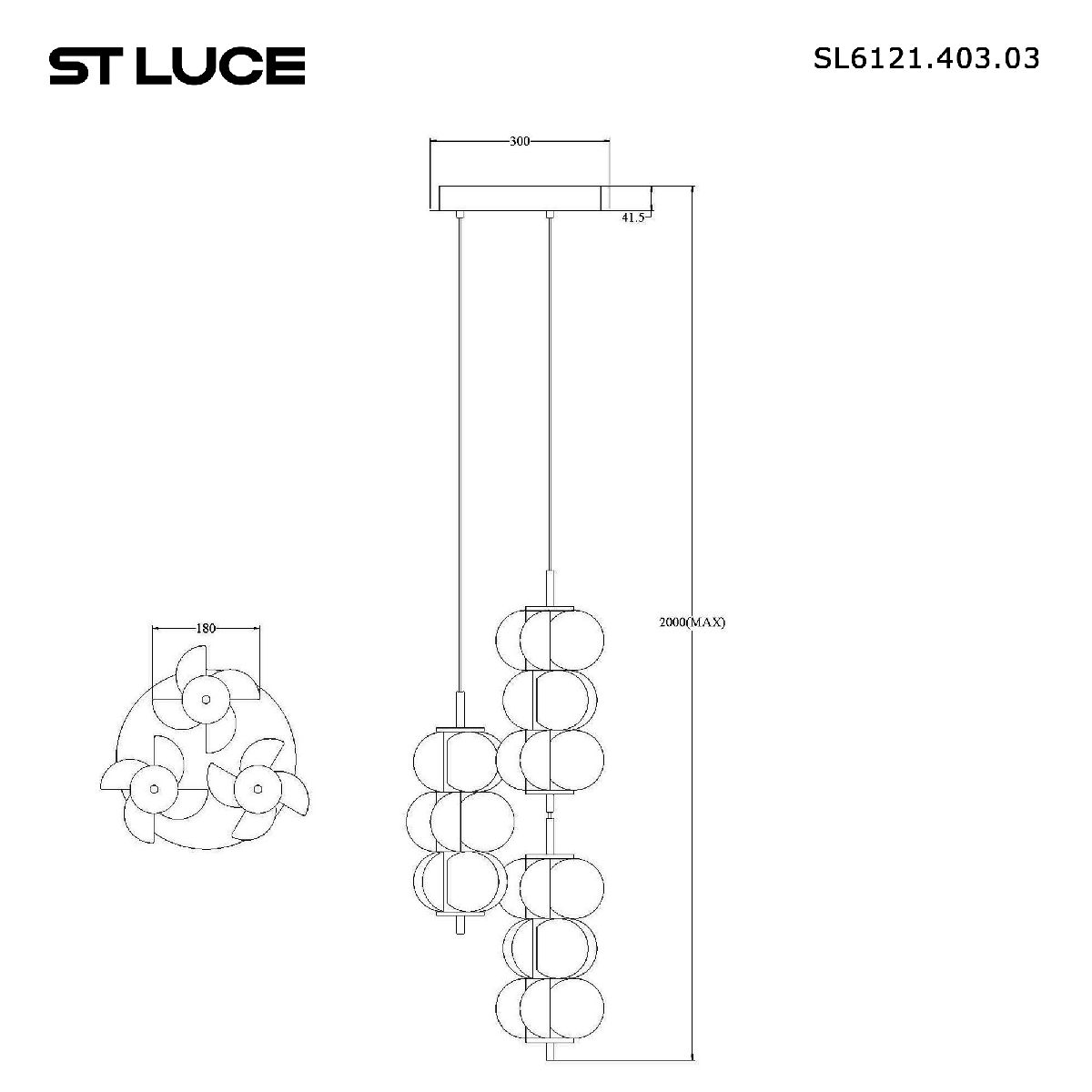 подвесной светильник st luce talisman sl6121.403.03