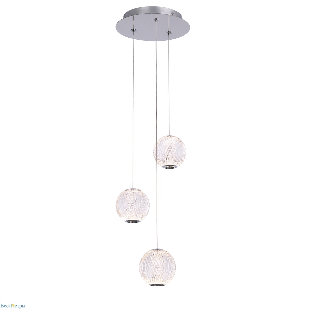 подвесной светильник elliot diamante md20001012-3a chrome delight collection