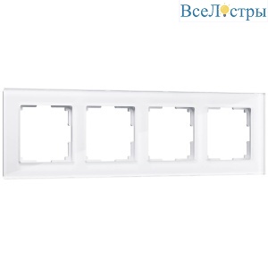 Рамка на 4 поста Werkel Favorit белый,стекло W0041101 4690389159923