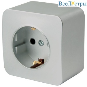 Розетка 2P+PE Stekker София серебро MST16-11-03 49326