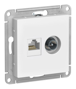 Розетка двойная ТВ + компьютерная RJ45, кат. 5Е Systeme Electric AtlasDesign Лотос ATN001389