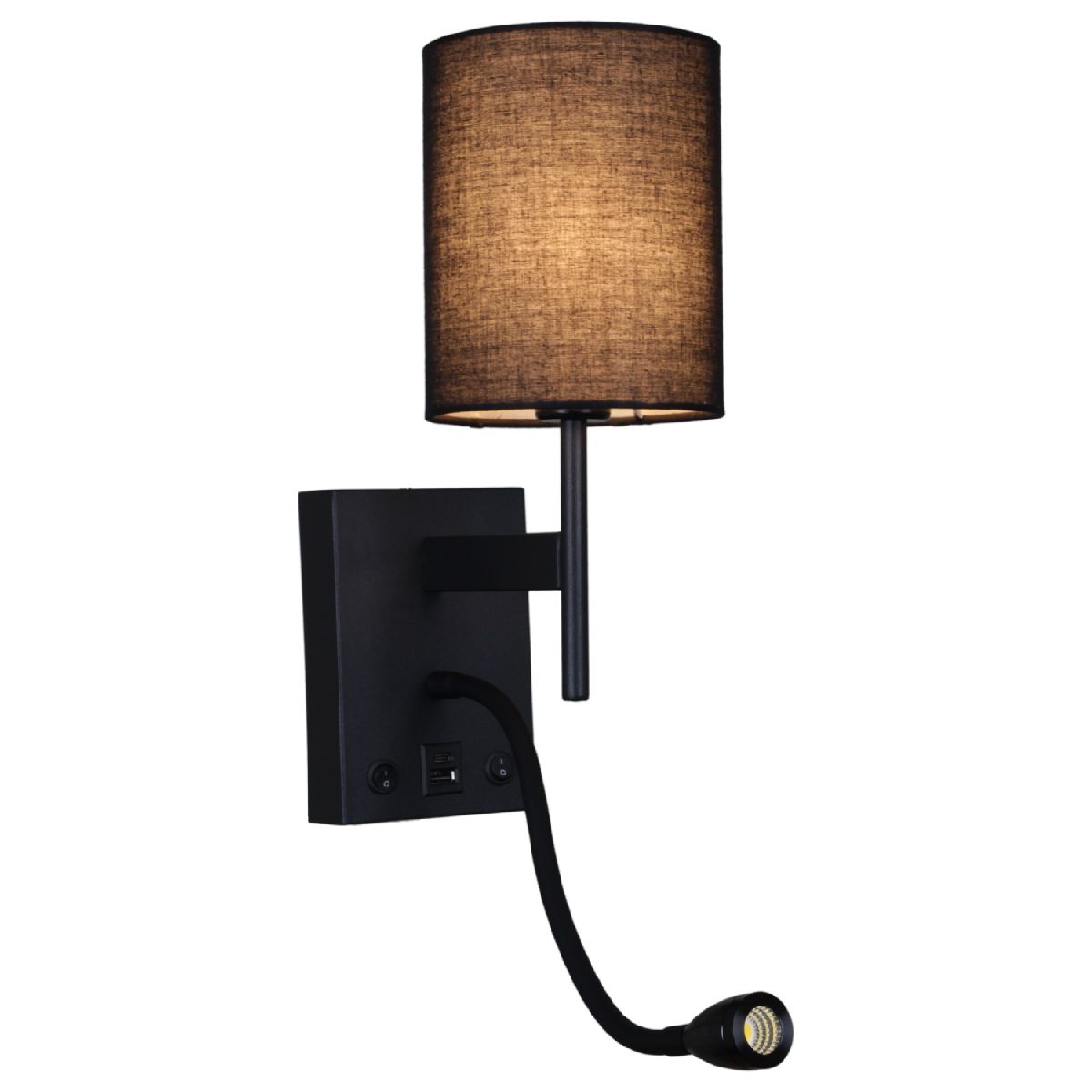 бра reluce 86210-9.2-001kt led3w+e14 bk