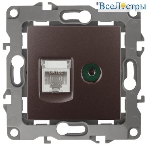 Розетка комбинированная RJ45+TV Эра 12-3110-13 Б0027448