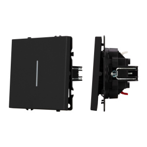 Выключатель 1 кл подсветка софт-тач черный оникс Arlight SWT-MK01-SFPL-L-BK (250V, 10A) 054258(1)