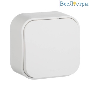 Выключатель одноклавишный Legrand Quteo 10A 250V белый 782200