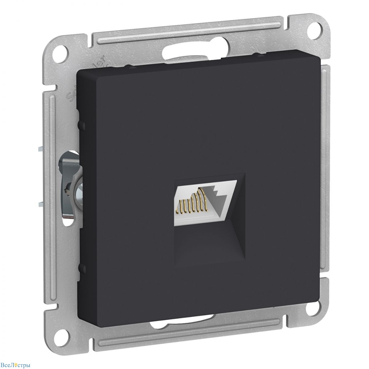 розетка компьютерная rj45, механизм systeme electric atlasdesign карбон atn001083