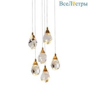 Подвесной светильник Delight Collection Crystal rock II 9701P/6R brass