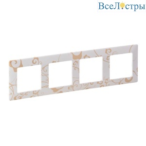 Рамка 4-постовая Legrand Valena Life Ампир белый 754104