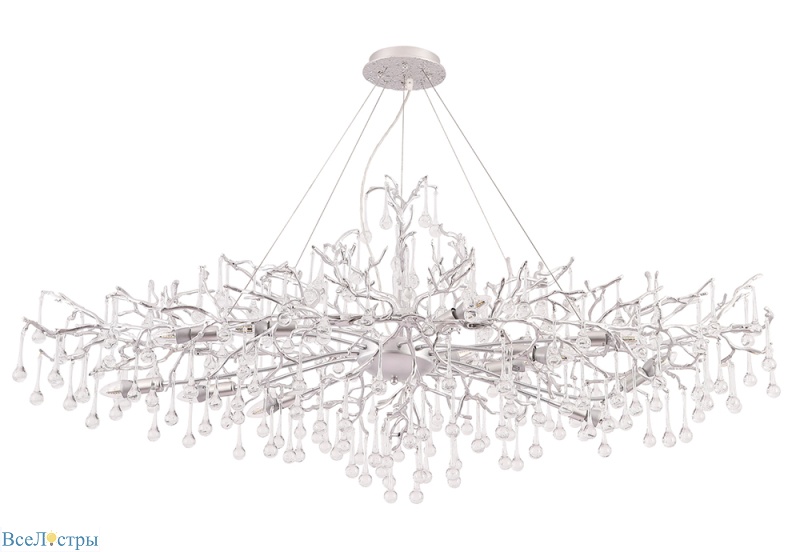 подвесная люстра crystal lux reina v2 sp12 l1500 silver patina