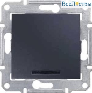 Переключатель одноклавишный с синей подсветкой Schneider Electric Sedna 10A 250V SDN1500170