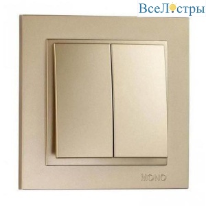 Выключатель Mono Electric Despina двухклавишный титан 102-222225-102