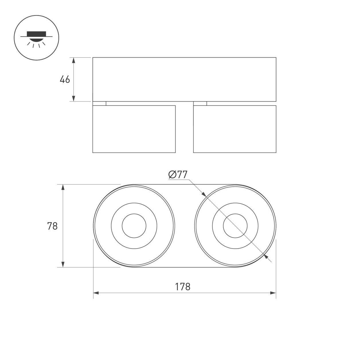 накладной спот arlight sp-plurio-surface-rs179x78-18w day4000 040465