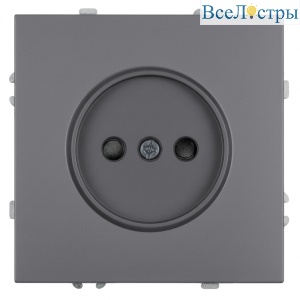 Розетка 1-местная с з/ш б/з (механизм) СЗК Stekker Эмили 250В 16А RST16-5109-10ZK платиново-серый soft touch 50242