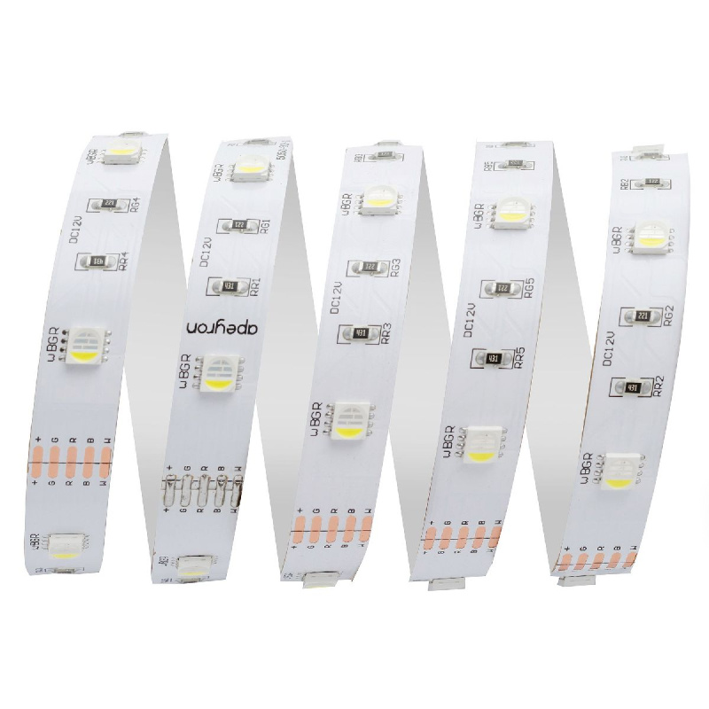 светодиодная лента apeyron 12в 7,2вт/м smd5050 30д/м ip20 360лм/м 5м rgbw 100bl