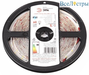 Светодиодная лента Эра 12В 2835 4,8Вт/м 3000K 5м IP65 LS2835-60LED-IP65-WW-eco-5m Б0035592