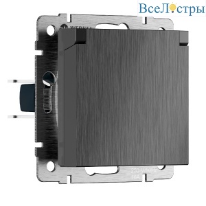 Розетка с защитной крышкой и шторками Werkel W1171204 4690389213076 a069599