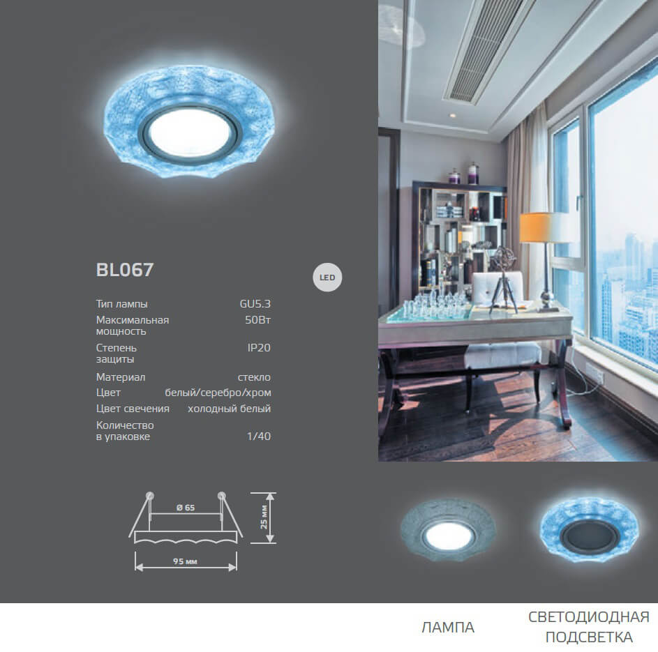 встраиваемый светильник gauss backlight bl067