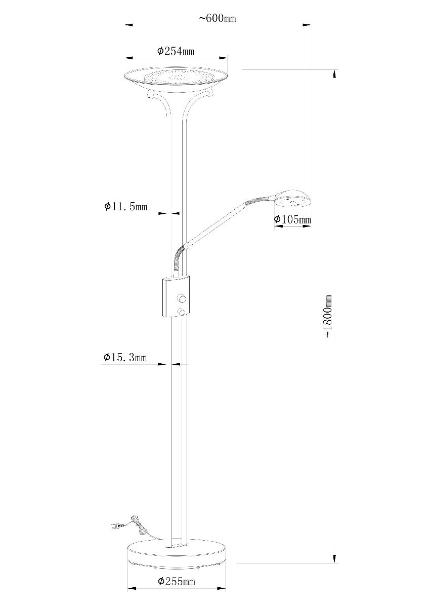 торшер arte lamp duetto a4329pn-2pb