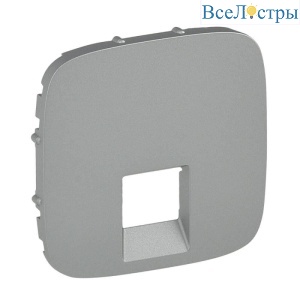 Лицевая панель Legrand Valena Allure розетки телефонной RJ-11/Ethernet RJ-45 алюминий 755417
