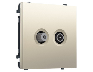 Комплект механизма розетки TV оконечной + SAT SIGMA Шёлк 5-862MHz 3.5dB/950-2150MHz 3.8dB QUANT PRO Ambrella Volt MS553310 (SP5533, PR217)