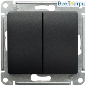 Переключатель 2-клавишный, сх.6, 10АХ Systeme Electric Glossa Антрацит GSL000765