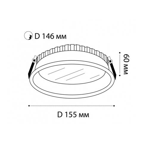 встраиваемый светодиодный светильник italline it06-6013 black 4000k